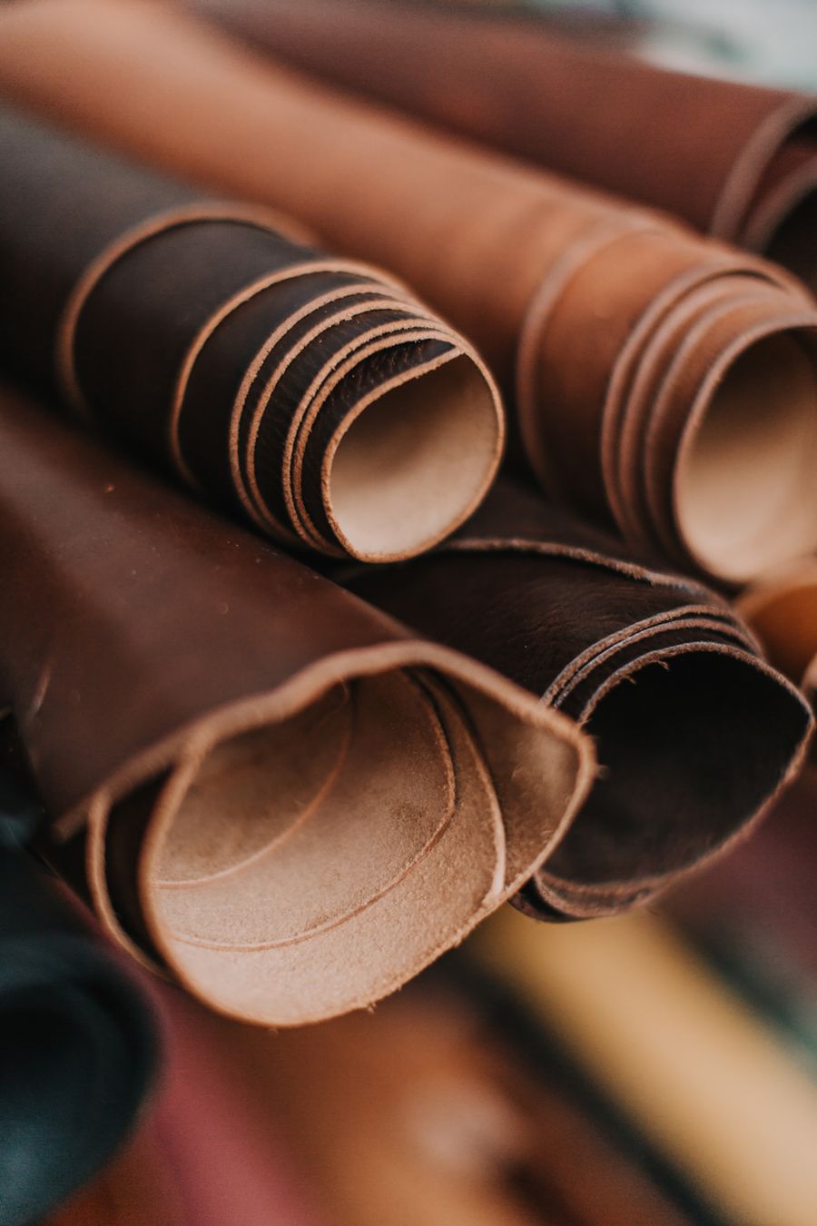 Premium Leather Rolls and Hides Selection