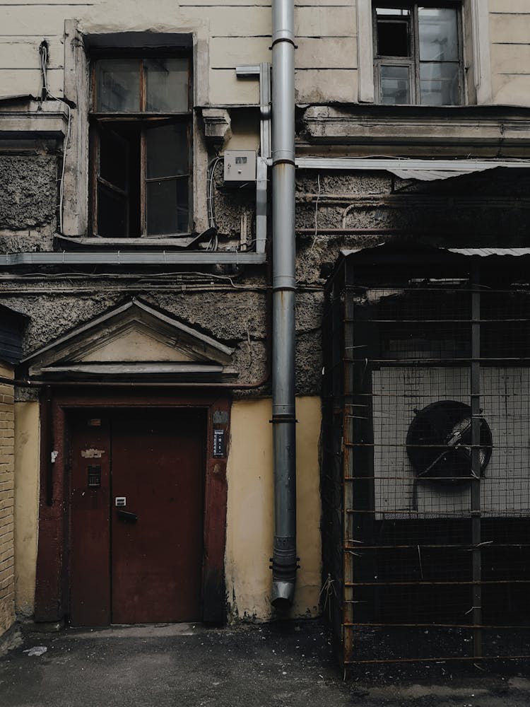 A Building With A Downspout