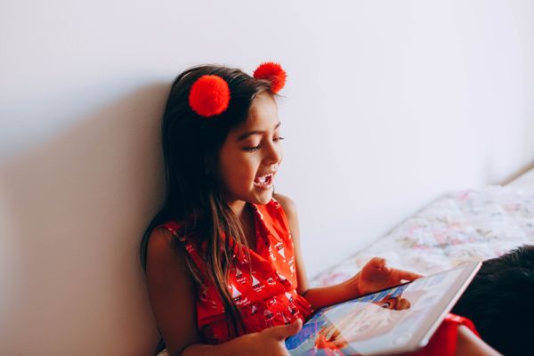 Kid using tablet