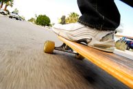 Close up of Skateboarding