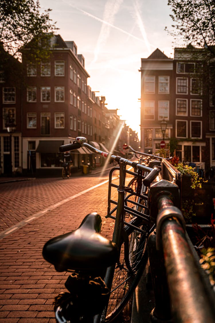 Bicycles Parked On The Street