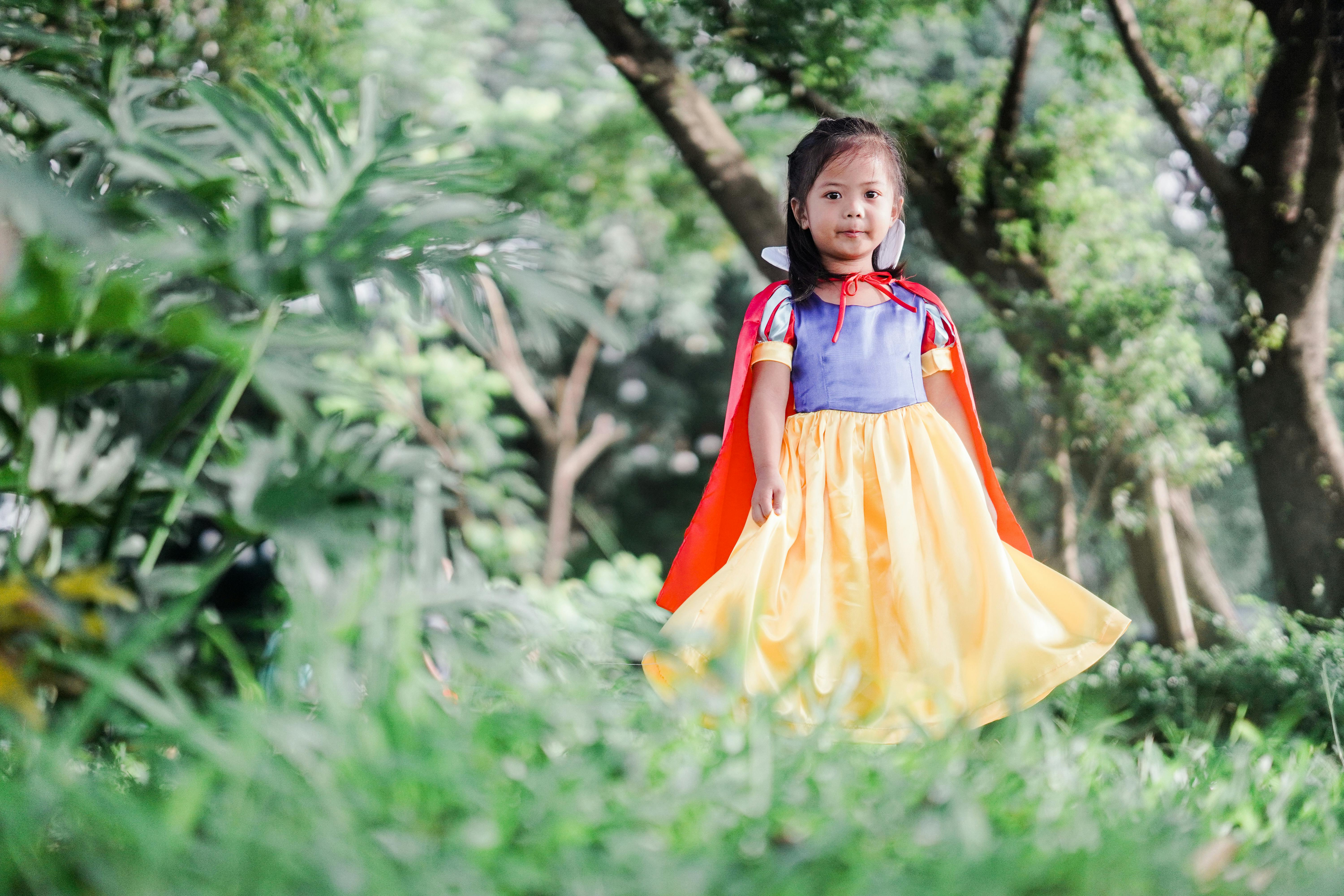 a girl wearing a costume