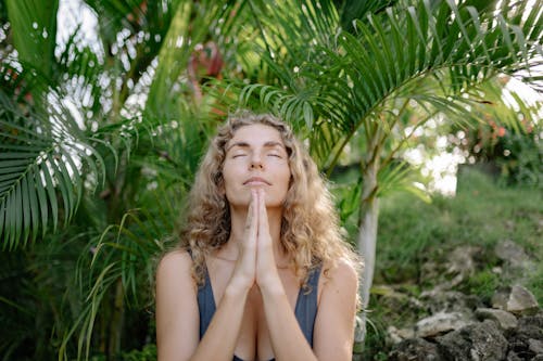 Blonde Woman during Meditation