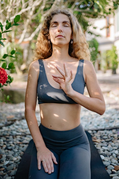 Free A Woman Doing Meditating  Stock Photo