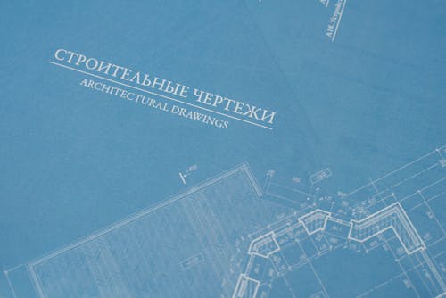 Close Up Shot of a Blueprint