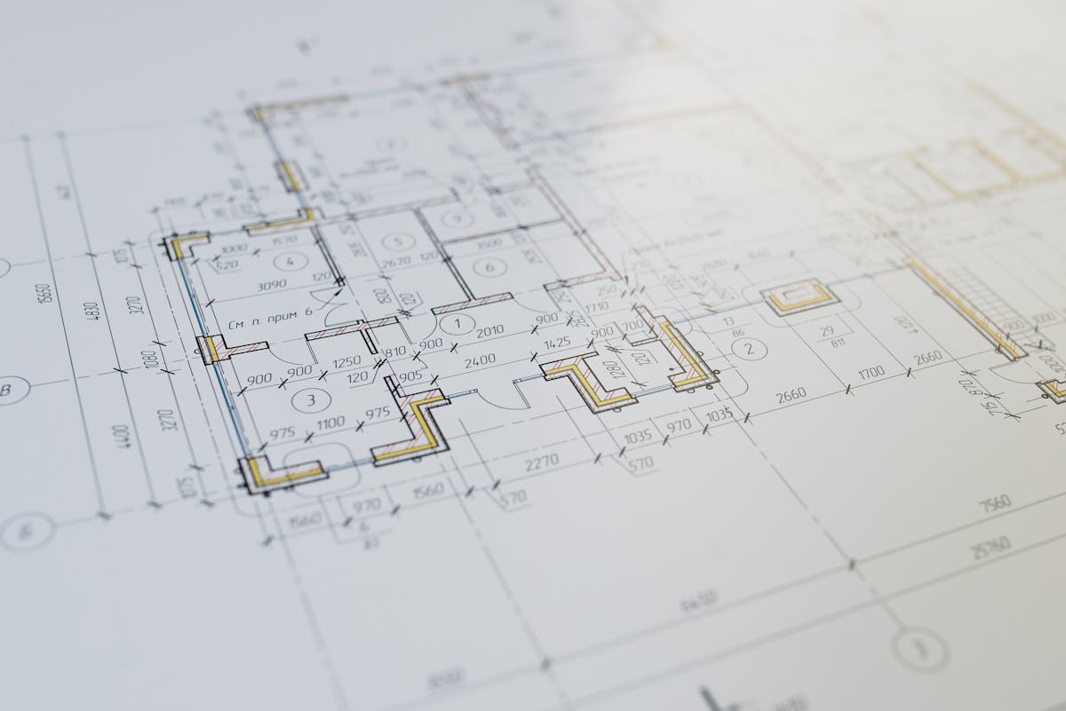 Detailed floor plan blueprints for home extension architectural planning