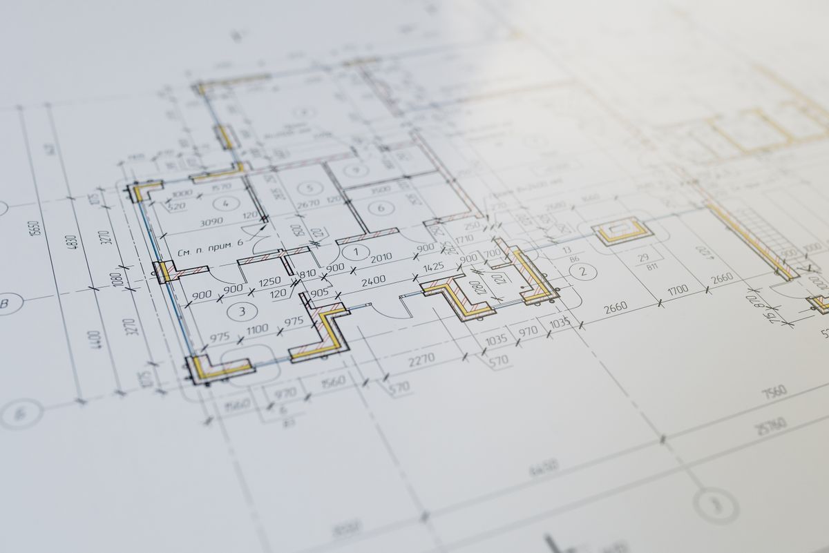 High-resolution close-up of an architectural floor plan showcasing design details.