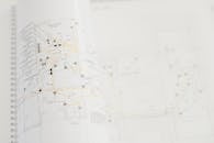 建筑蓝图的详细特写非常适合设计和规划概念