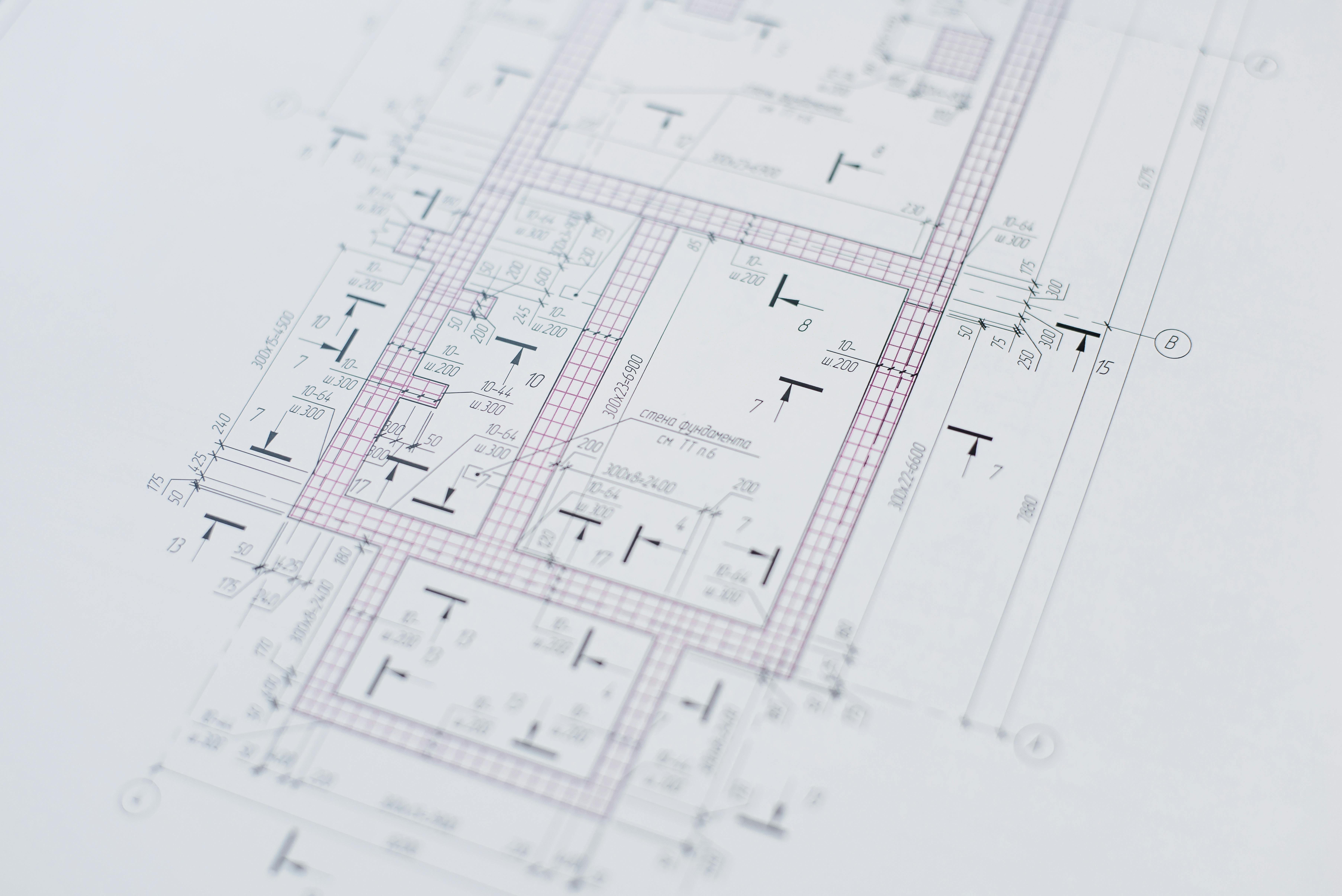 Close-up view of an architectural floor plan showcasing design creativity and layout precision.