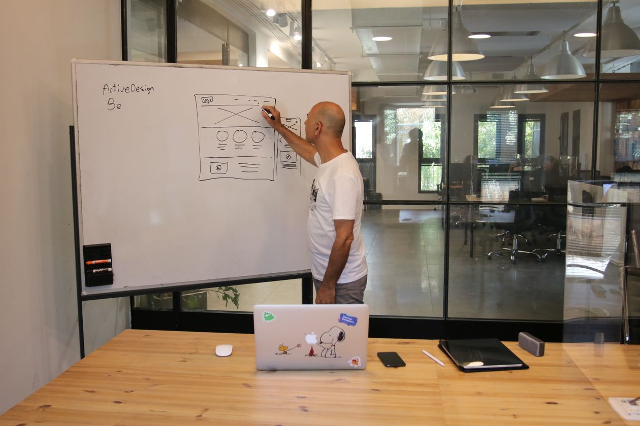 Designer working on a UX project