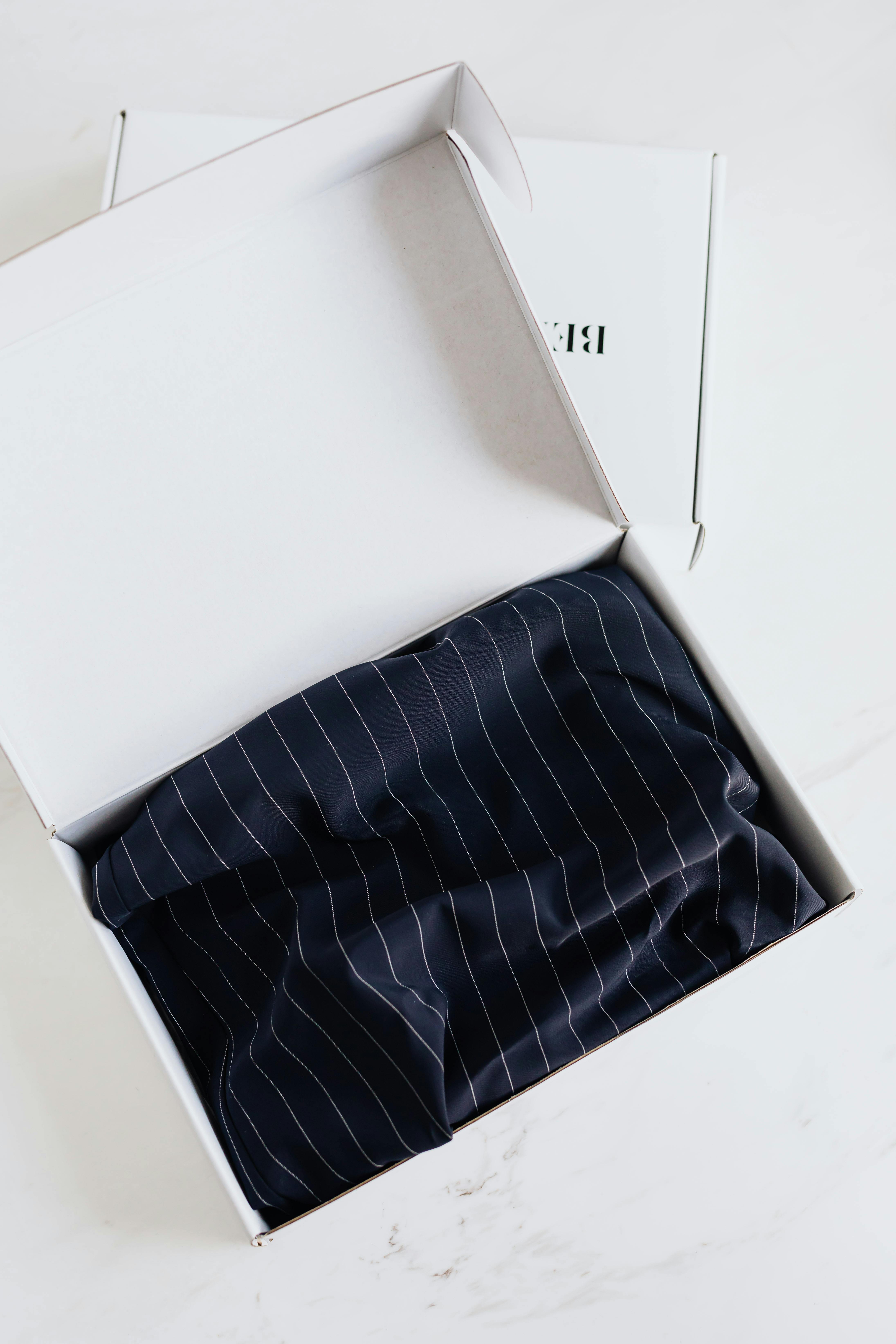 luxury silk garment in carton package