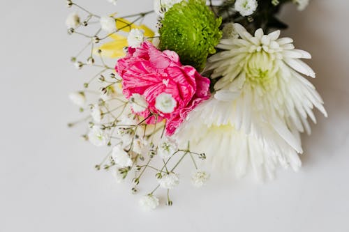 Tender bouquet of different garden flowers