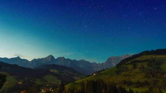 Milky Way over a mountain range, photo by Johannes Plenio on Pexels