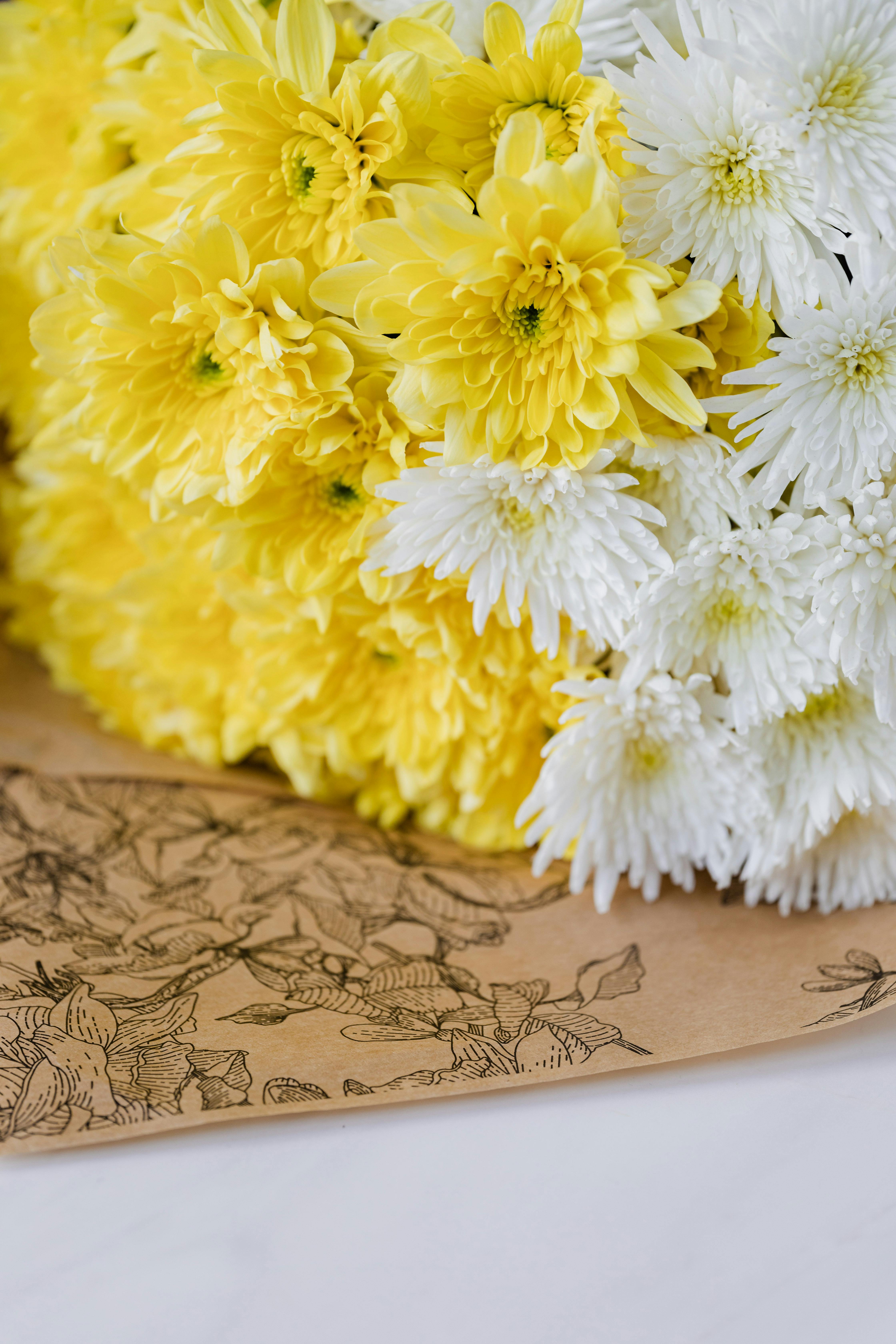 fresh bouquet of flowers on table