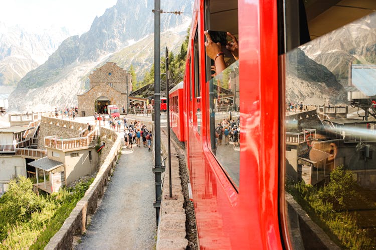 Train Carrying Travelers To High Mountains