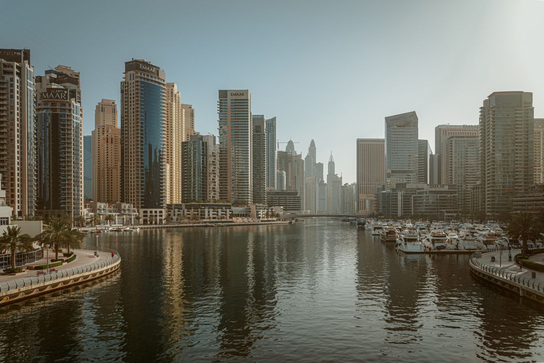 Dubai Marina skyline towers where building access permits are required for moves