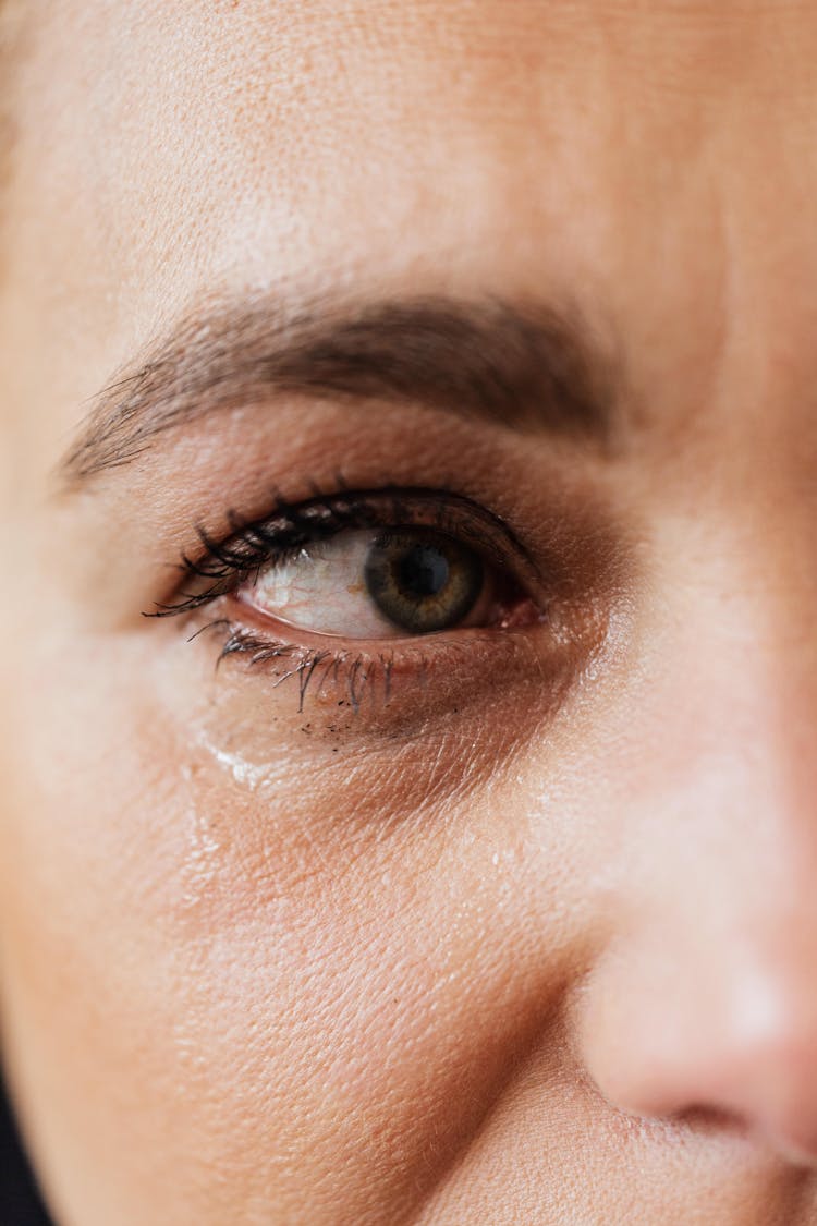 Tearful Eye Of Upset Middle Aged Woman