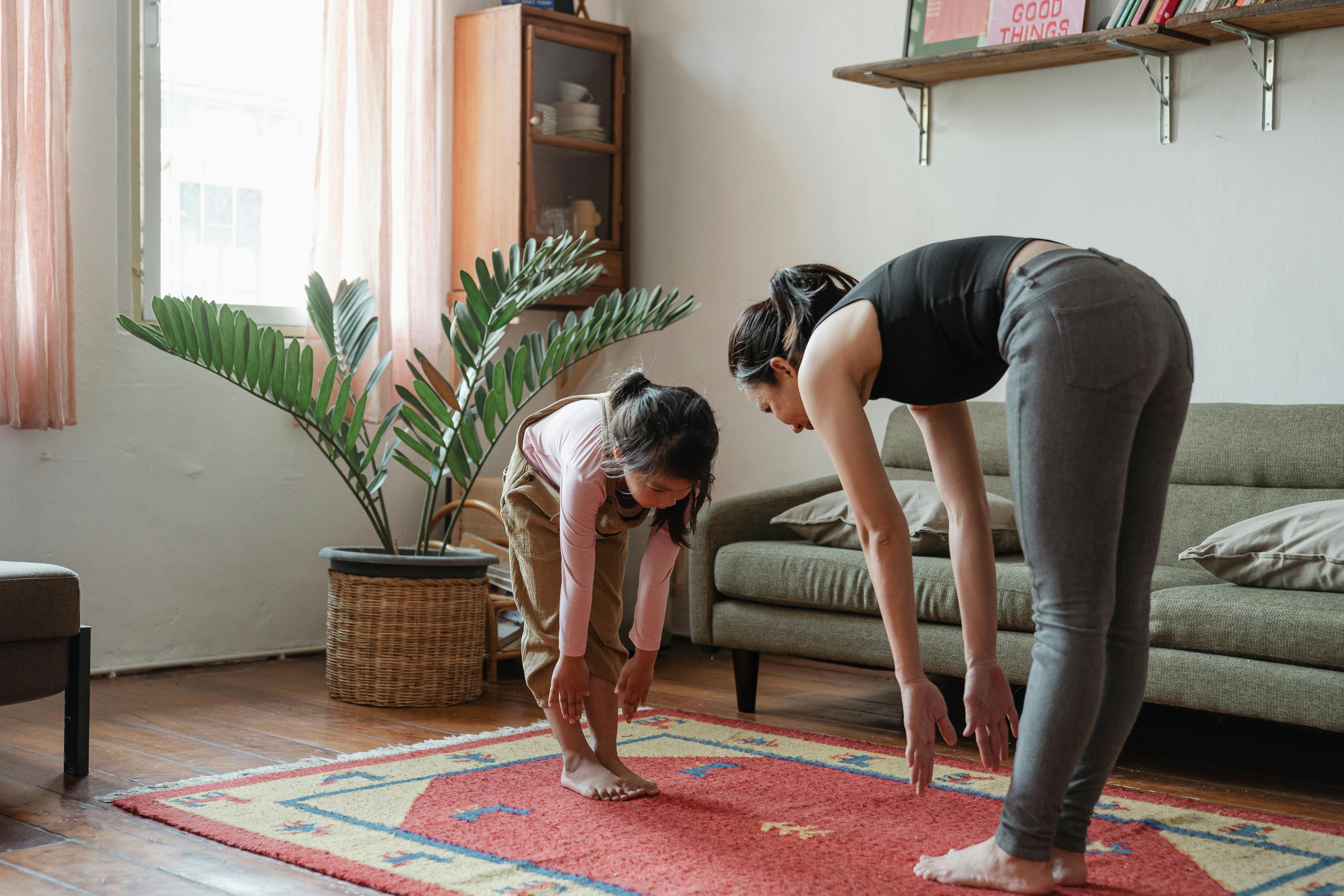 Person stretching on a mat