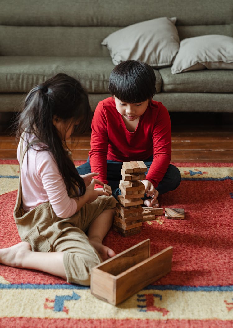 Kids Playing Jenga