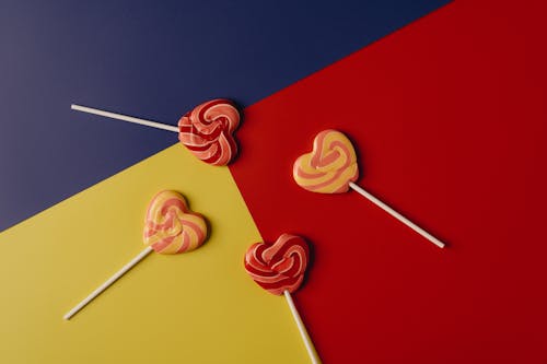 Lollipops on Colorful Background 