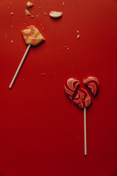 Close Up of Broken Lollipops