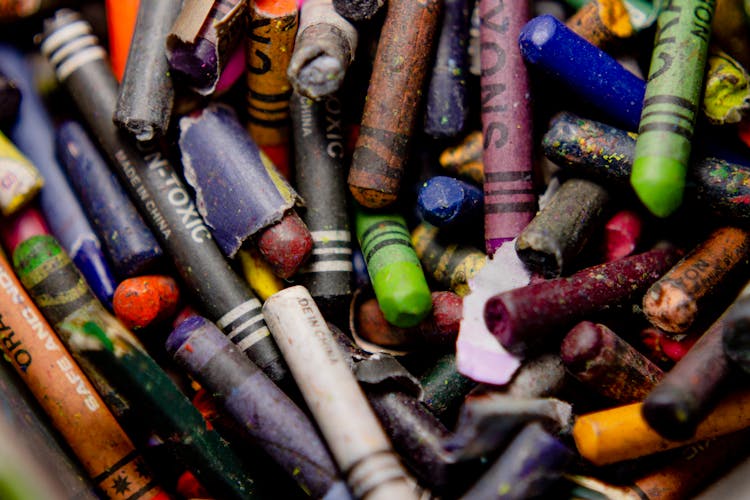 Close Up Of Broken Crayons