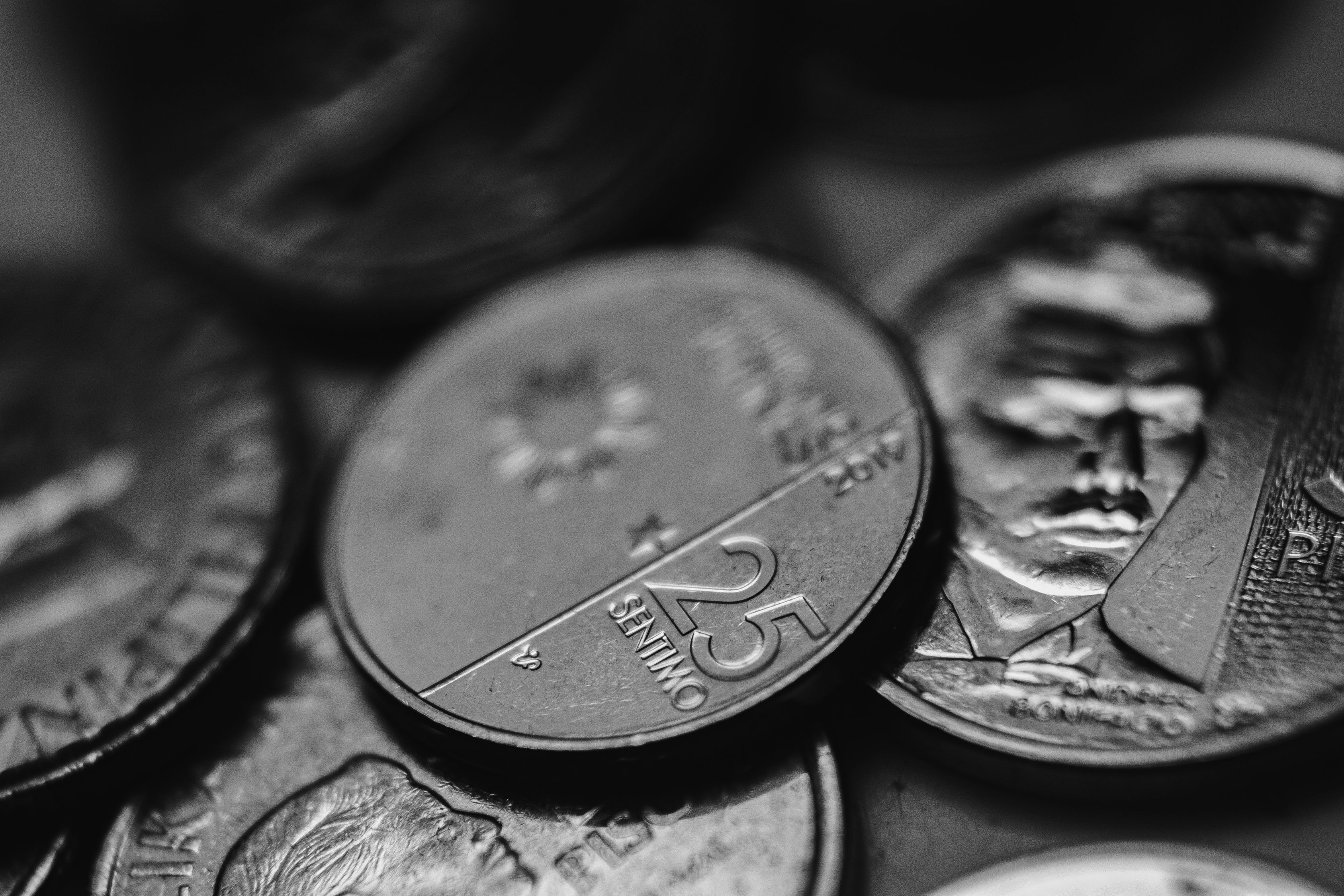 Color Scale Coin Grayscale Photo of Coins · Free Stock Photo
