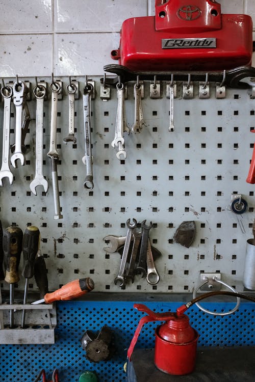 Red and Silver Hand Tools