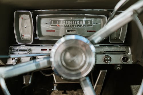 Black and Silver Car Instrument Panel Cluster