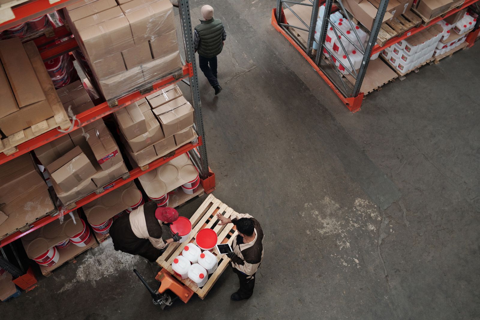 Men working in a warehouse