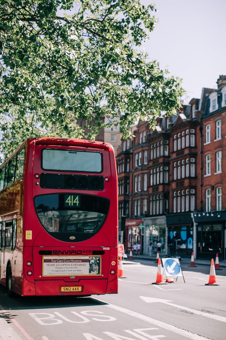 Photo Of Red Double Decker Bus On A Sunny Day 