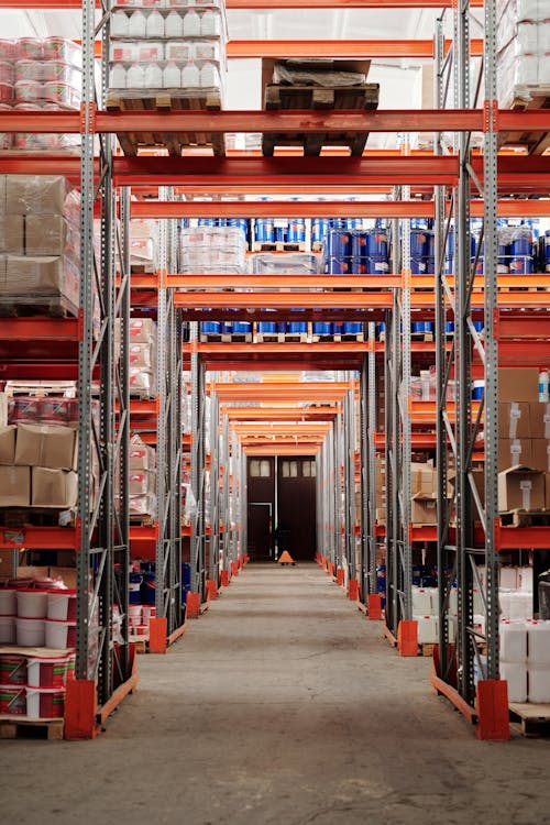 Free Shelves on a Warehouse Stock Photo