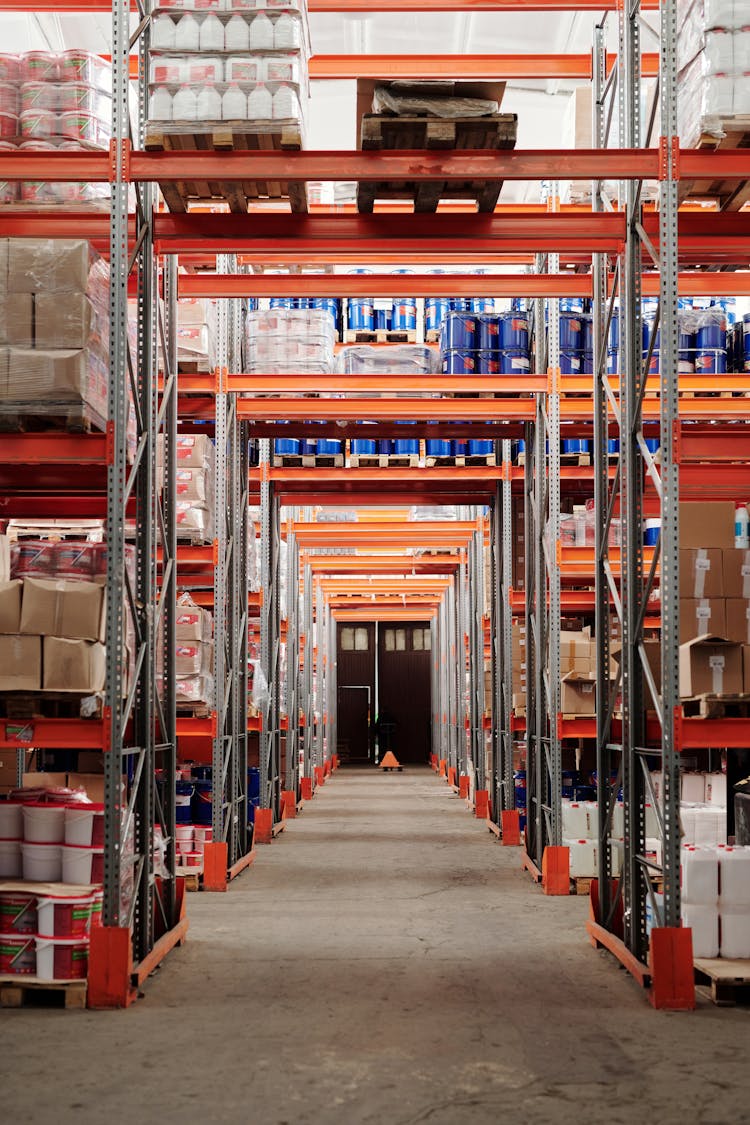 Shelves On A Warehouse