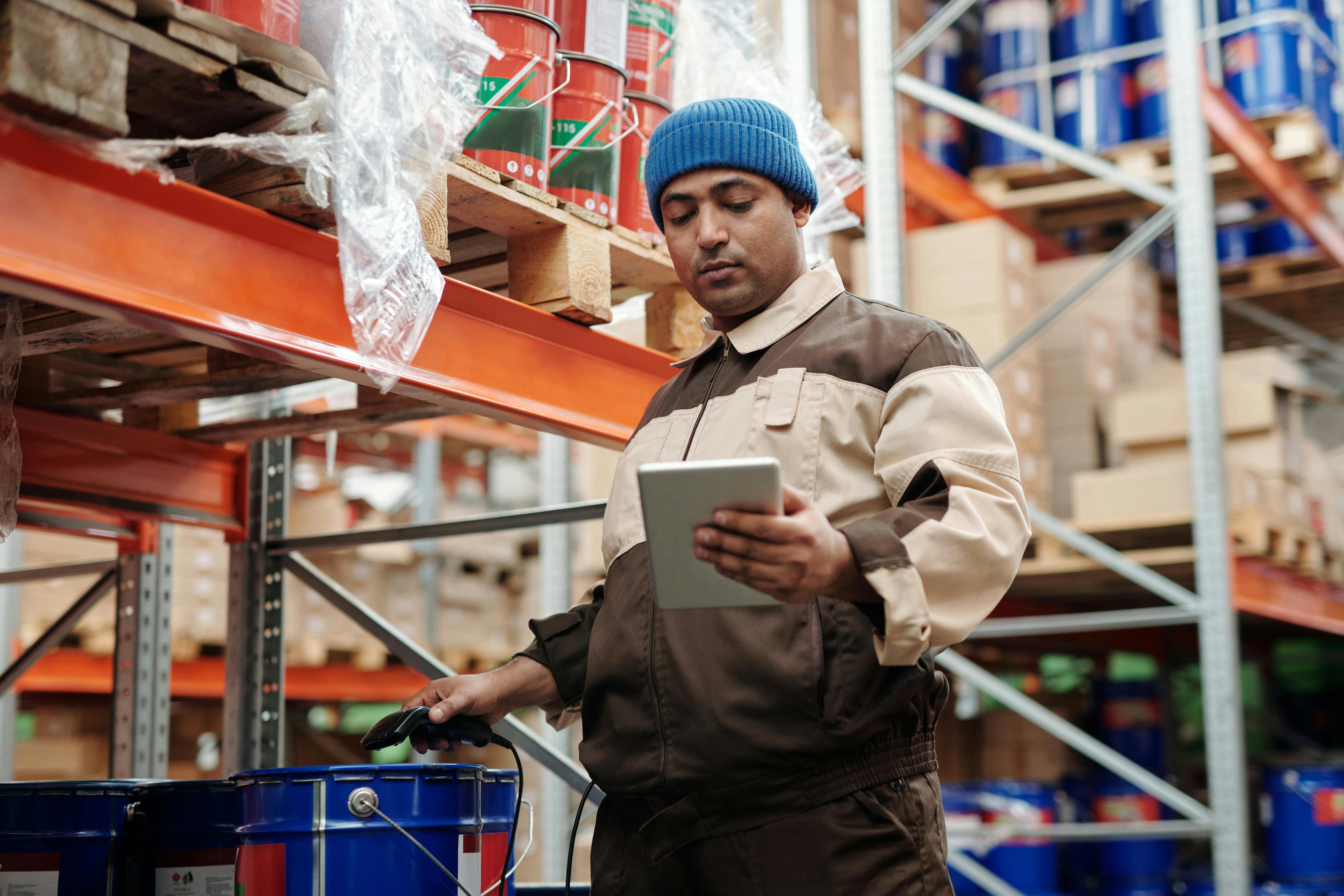 man holding tablet computer