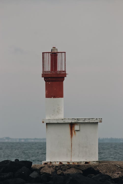 Beacon tower near stormy sea