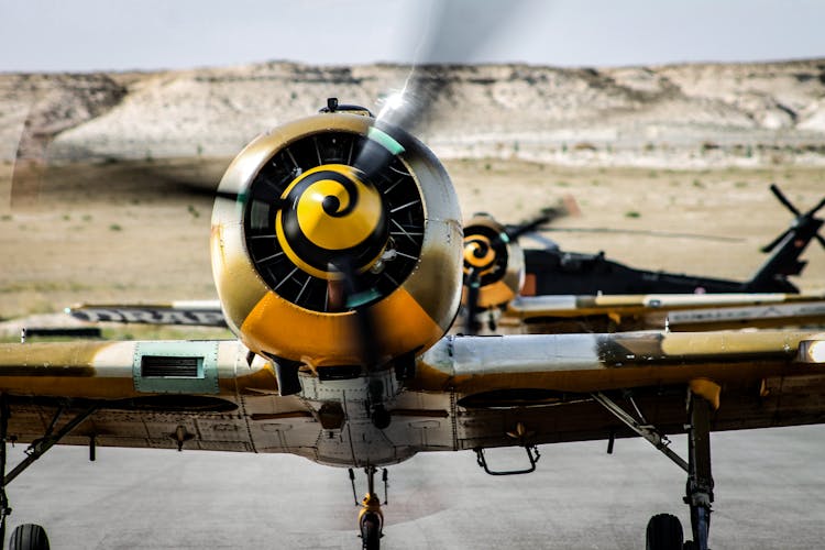 Vintage Planes In The Airfield