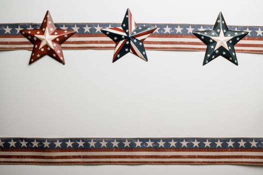 USA decoration with star and stripe symbols on ribbons