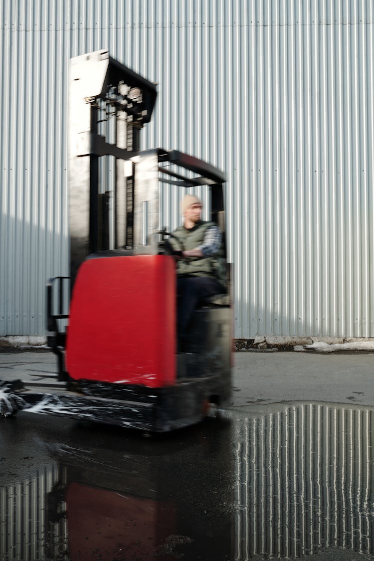 Full Shot Of Forklift