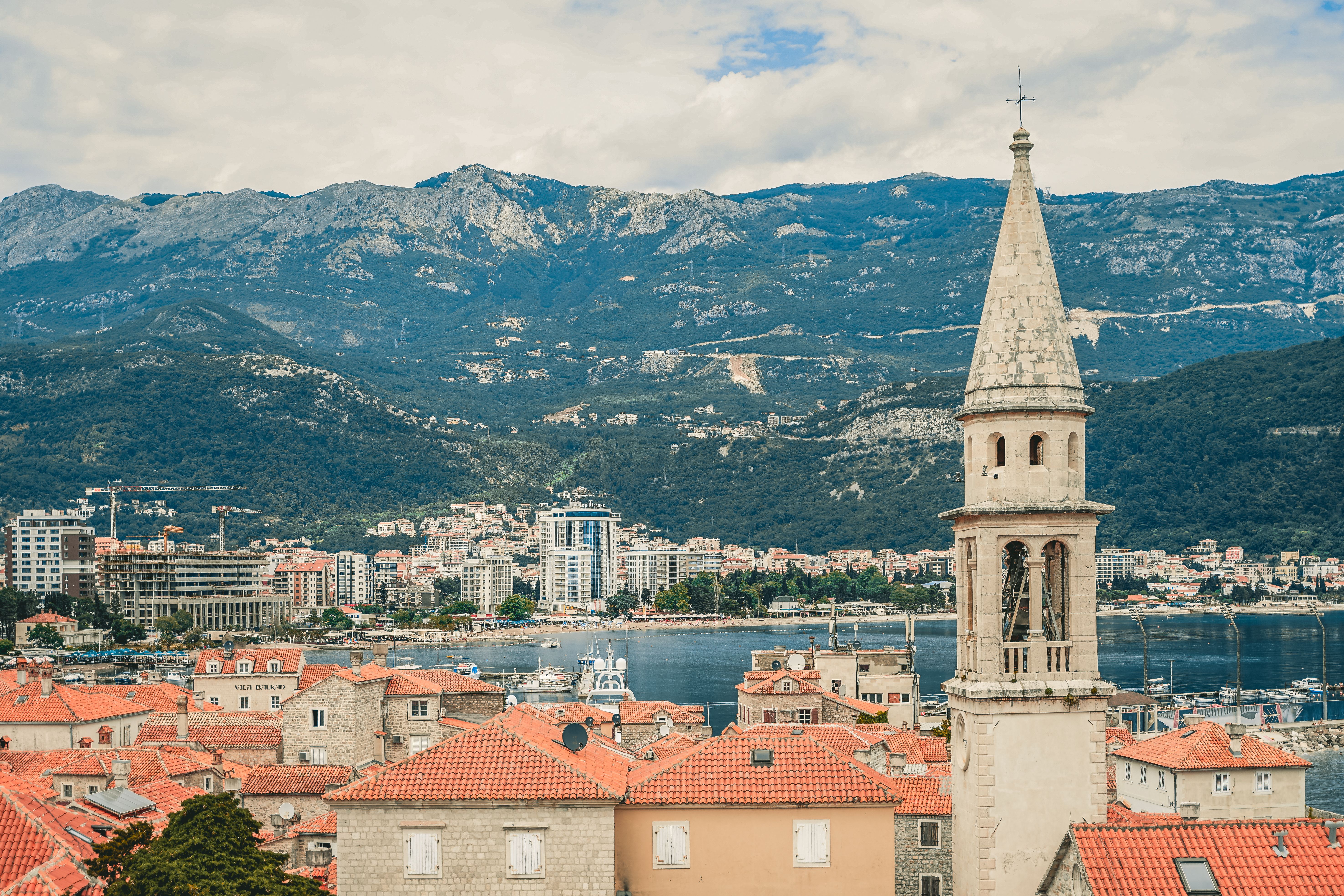 Panoramic view of Podgorica, the capital city of Montenegro, with its urban landscape