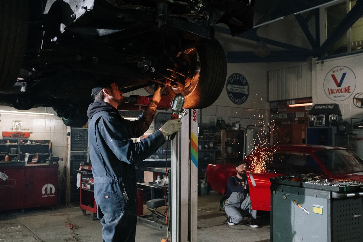 HVAC service technician; illustrative stock photograph