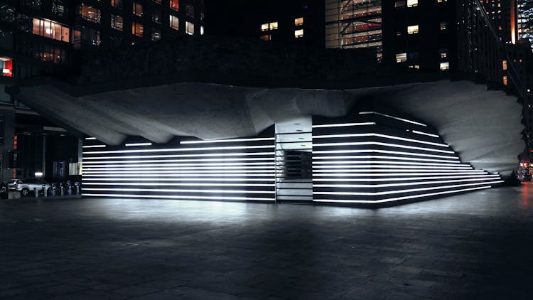 The Irish Hunger Memorial In New York At Night