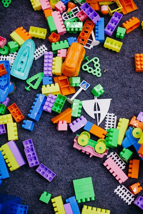 Close Up of Colorful Playing Blocks 