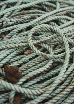 Thick strong rope on deck