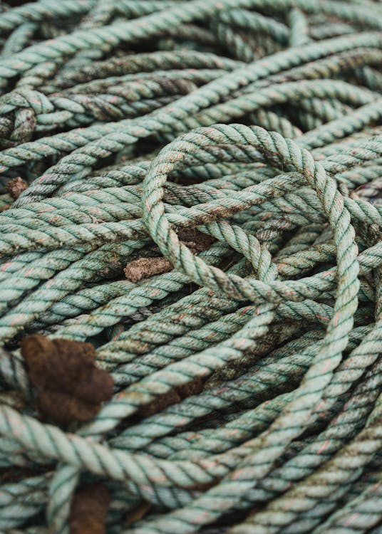 Free Thick strong rope on deck Stock Photo