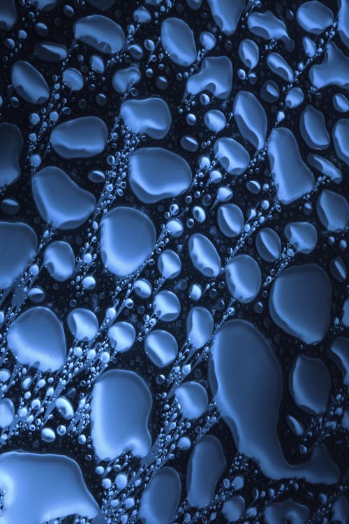 Fundo Abstrato Com Gotas Na Superfície Azul