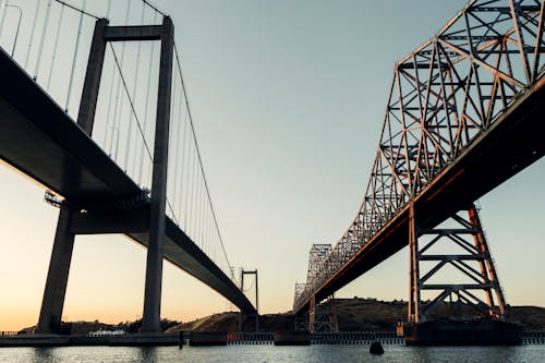 Ingyenes stockfotó acél, alacsony szögű felvétel, Bay bridge témában