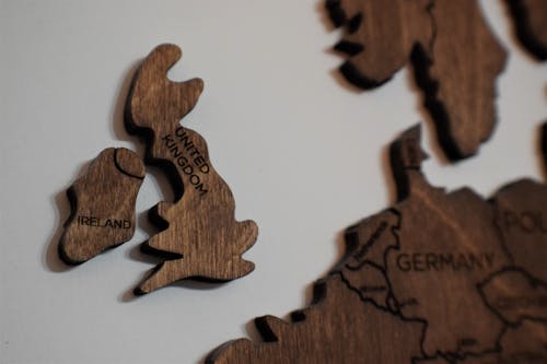 Wooden Puzzle Pieces of a Map