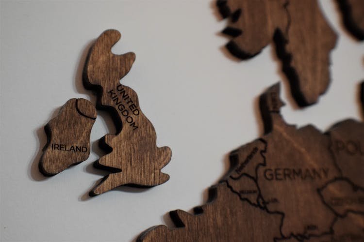 Wooden Puzzle Pieces Of A Map