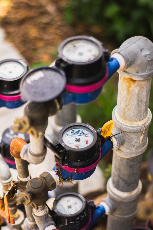 Industrial water meters and pipes