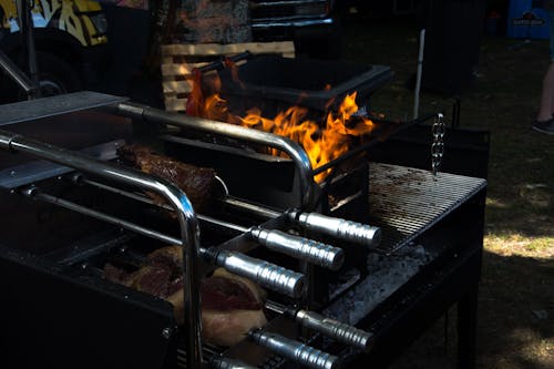Foto stok gratis alat barbecue, alat bbq, daging